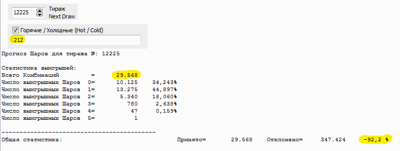 Горячие и Холодные Шары в программе SlowWinner